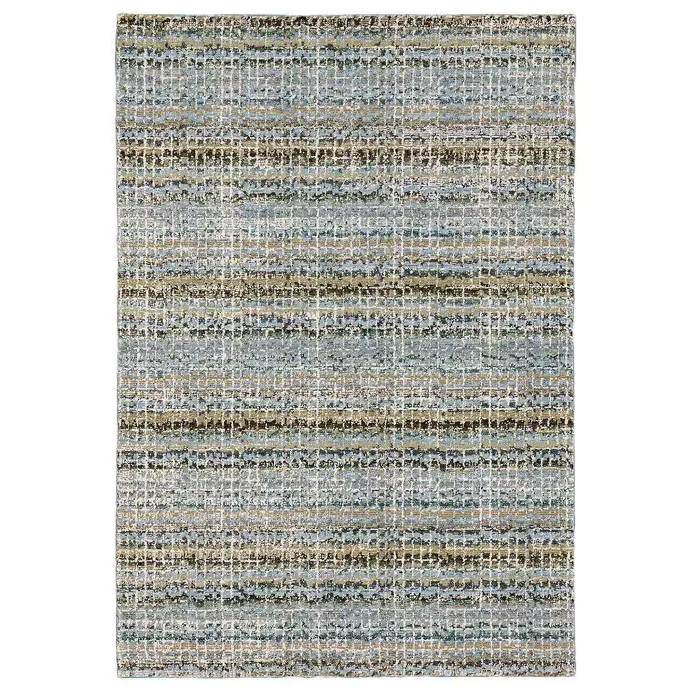 Oriental Weavers Atlas Stripe 747B0 3'3" x 5'2" Blue and Green Area Rug