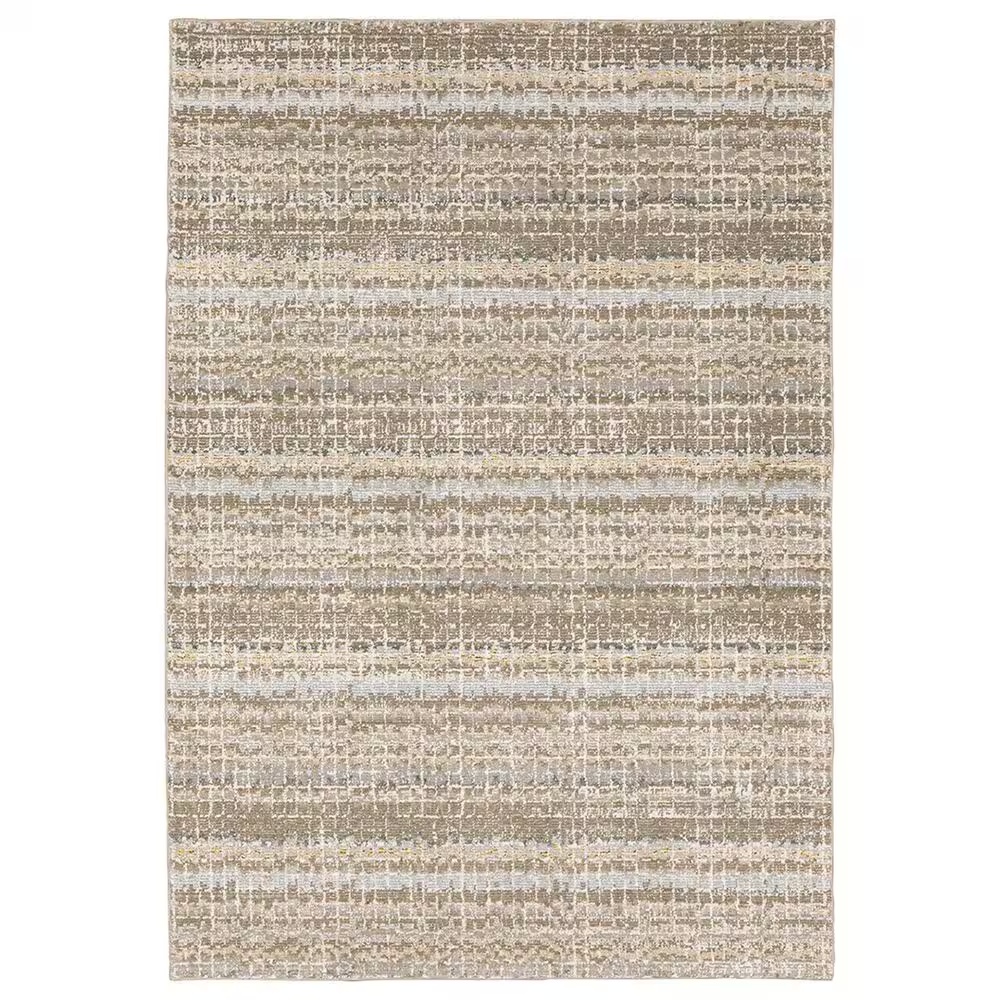 Oriental Weavers Atlas Stripe 747E0 7'10" x 10'10" White Area Rug