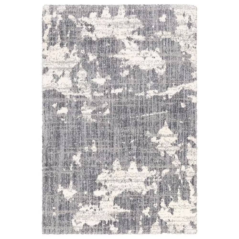 Oriental Weavers Aspen Shag Distressed 003H9 5'3" x 7'6" Gray and Ivory Area Rug