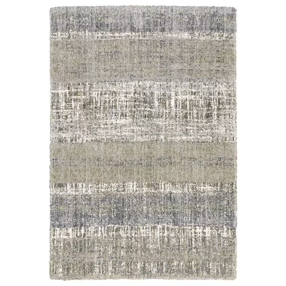 Oriental Weavers Aspen Shag Distressed 530J9 9'10" x 12'10" Gray Area Rug