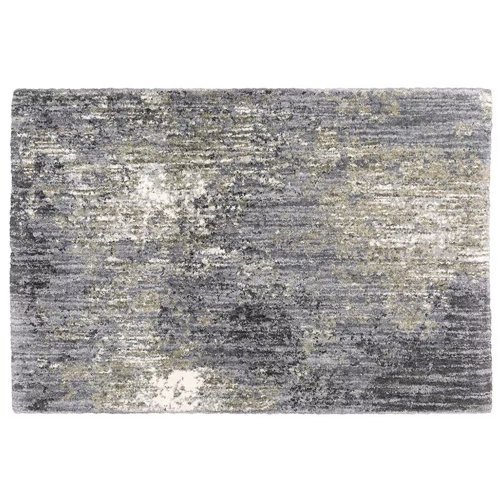 Oriental Weavers Aspen Distressed Shag 2060W 6'7" x 9'6" Gray and Ivory Area Rug