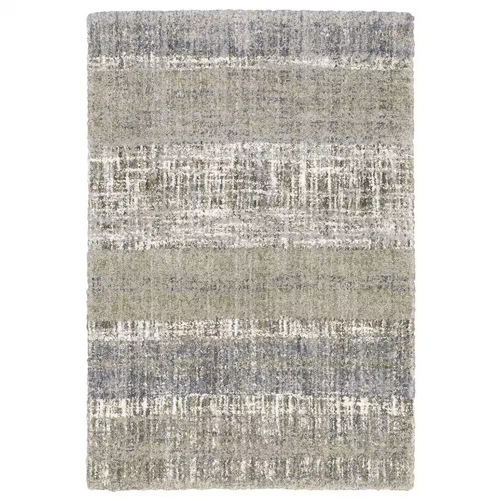 Oriental Weavers Aspen Distressed Shag 530J9 2'3" x 7'6" Gray and Ivory Runner