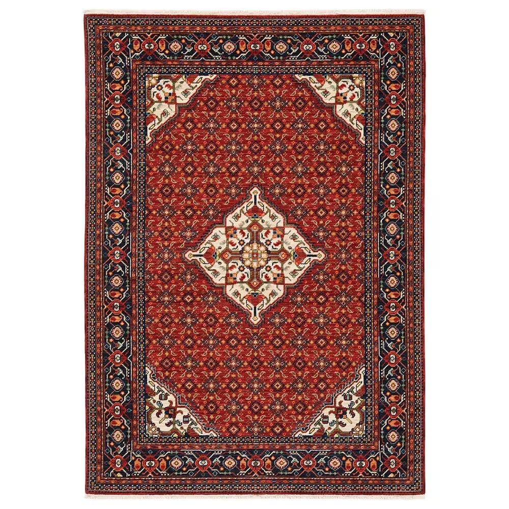 Oriental Weavers Lilihan Medallion 001C6 2'6" x 12' Red and Blue Runner