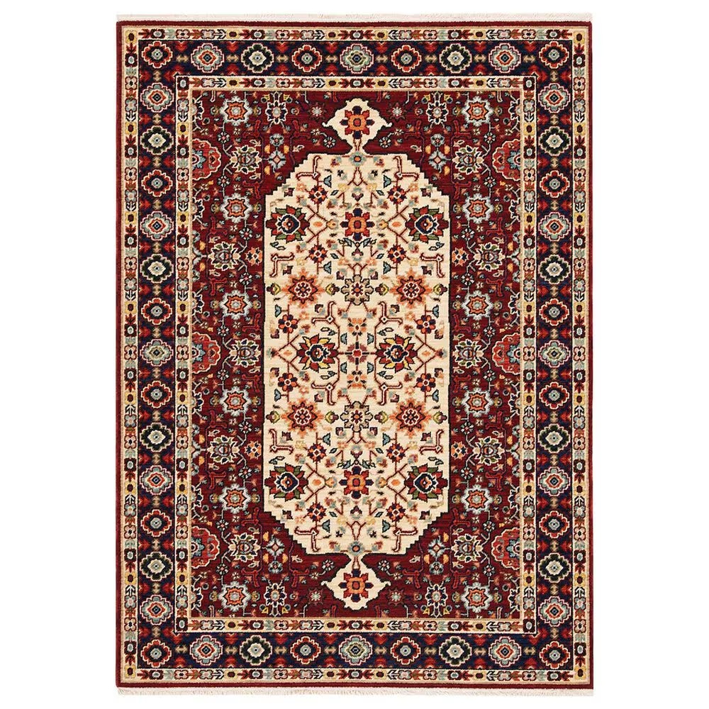 Oriental Weavers Lilihan Oriental 1802W 7'10" x 10'10" Red Area Rug