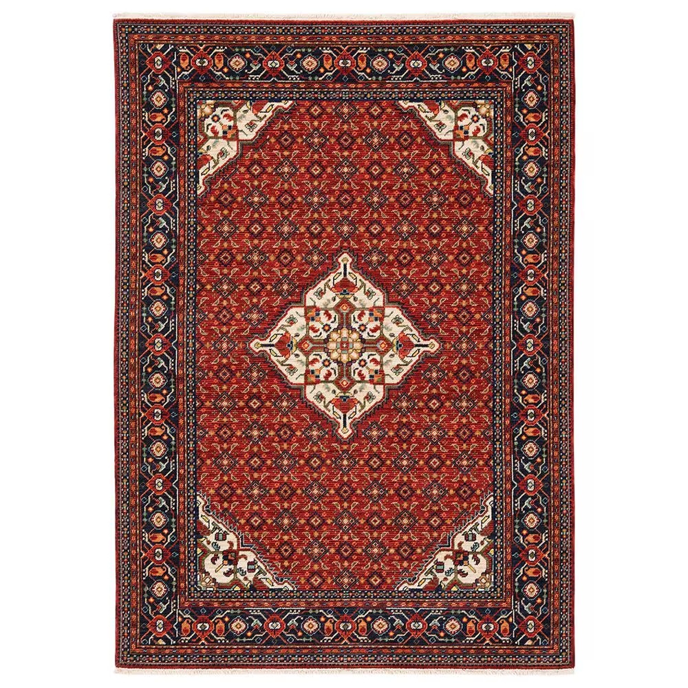 Oriental Weavers Lilihan Medallion 001C6 2' x 3' Red and Blue Scatter Rug