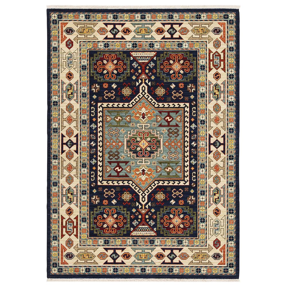 Oriental Weavers Lilihan Medallion 041H6 9'10" x 12'10" Blue Area Rug