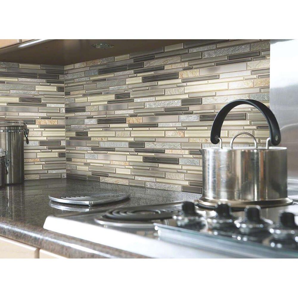 Shaw Mixed Up Stainless Skyline 12" x 12" Mosaic Sheet