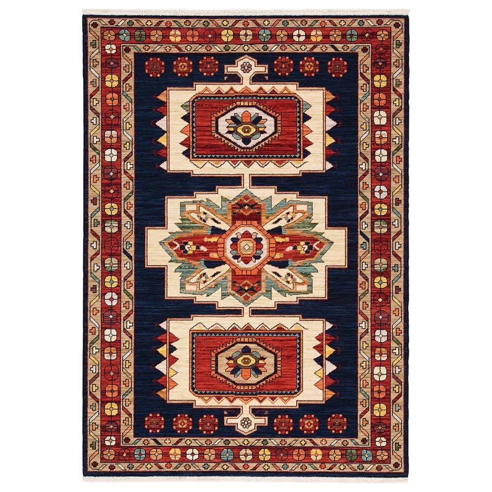 Oriental Weavers Lilihan Oriental 090B6 2' x 3' Blue and Red Scatter Rug