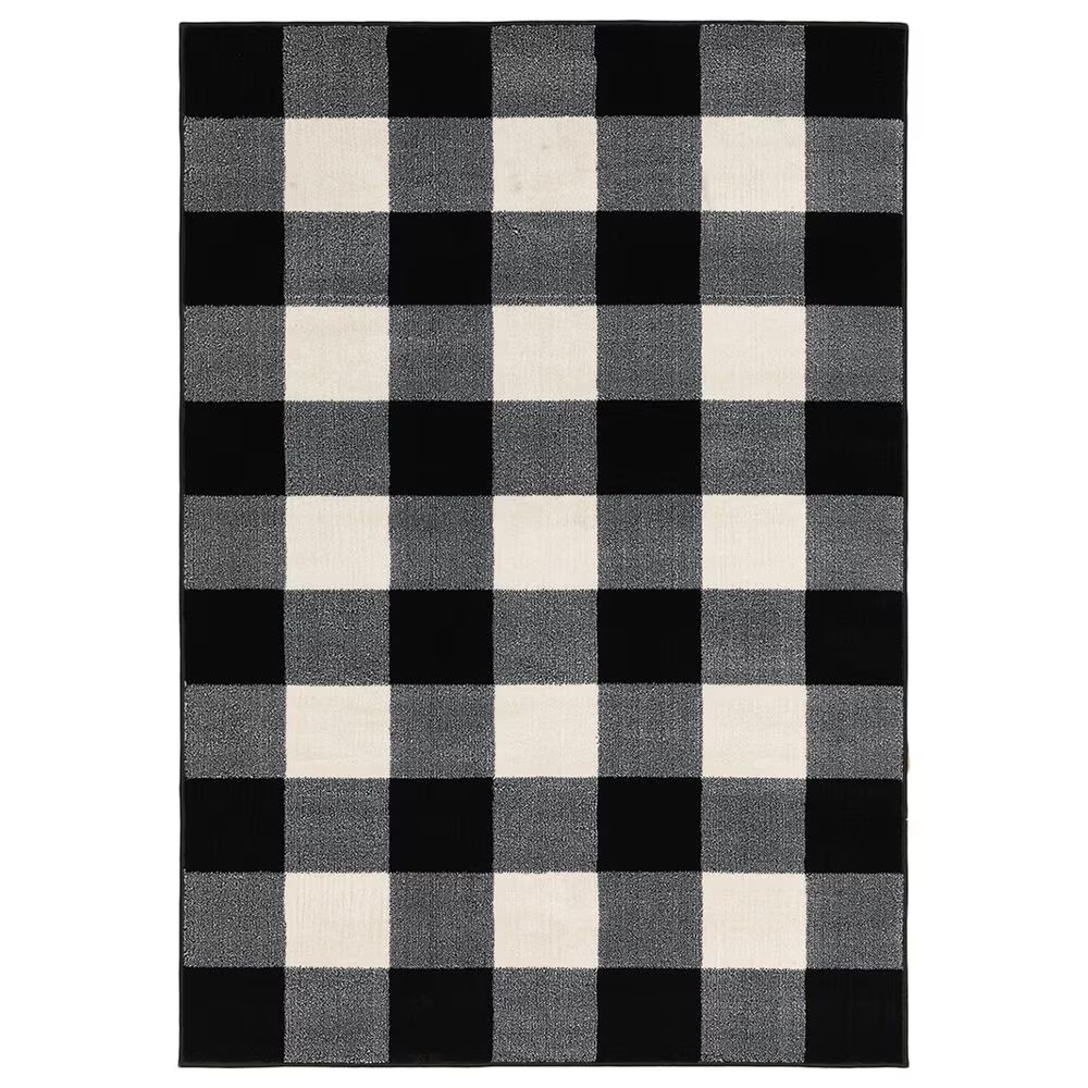 Oriental Weavers Georgia Geometric 678D0 5'3" x 7'3" Black and Ivory Area Rug