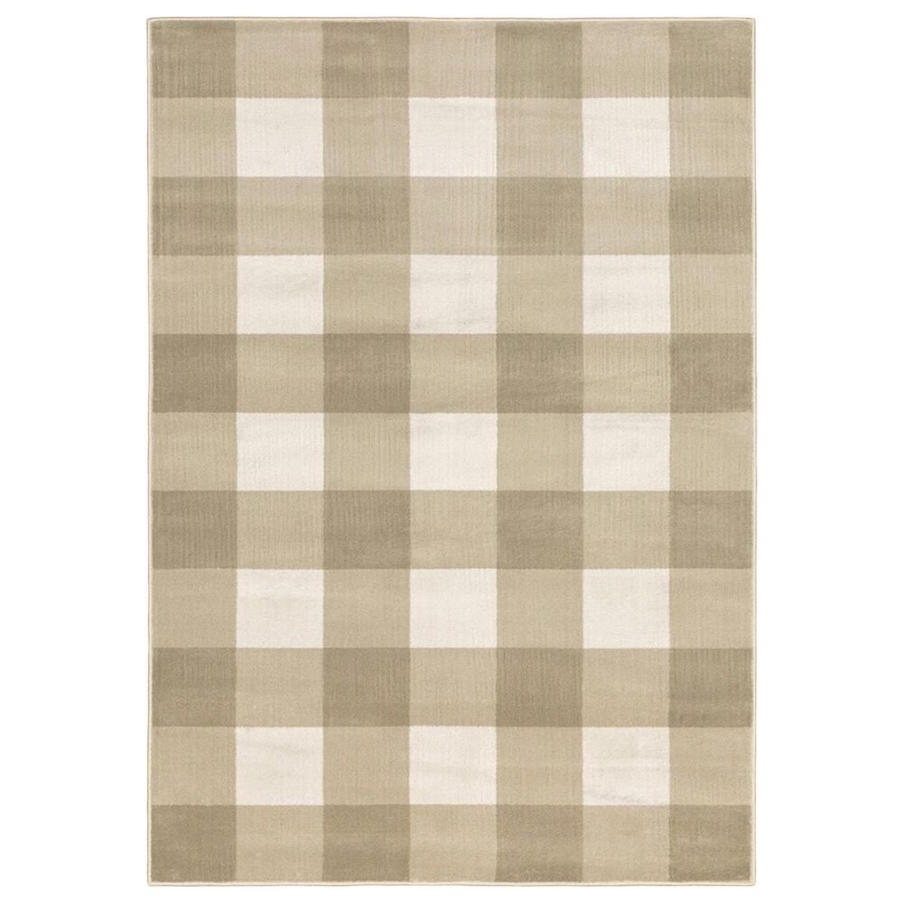 Oriental Weavers Georgia 678A0 6'7" x 9'2" Beige and Ivory Area Rug