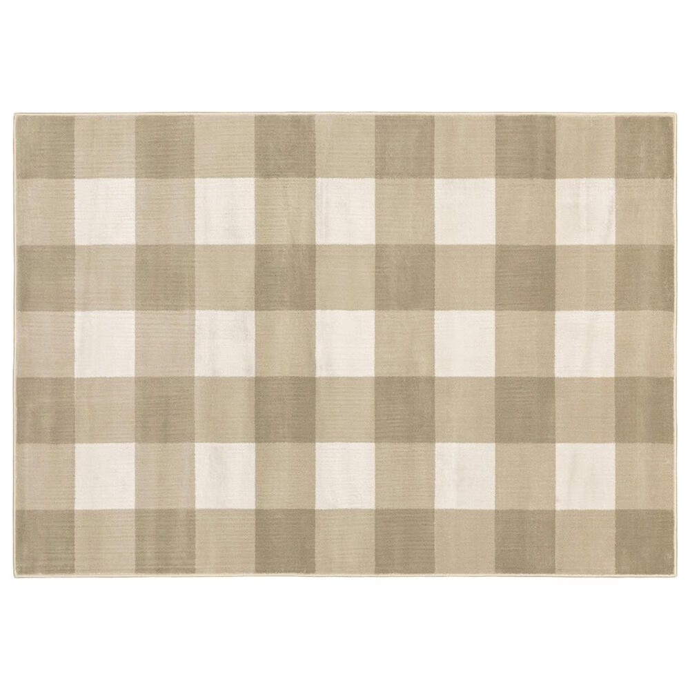 Oriental Weavers Georgia Geometric 678A0 3'10" x 5'5" Beige and Ivory Area Rug