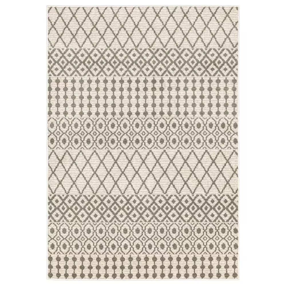 Oriental Weavers Georgia Southwest 717B0 3'10" x 5'5" Ivory and Gray Area Rug