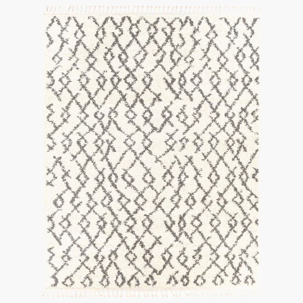 Surya Berber Shag BBE2301 7'10" x 10'2" Charcoal and Light Beige Area Rug