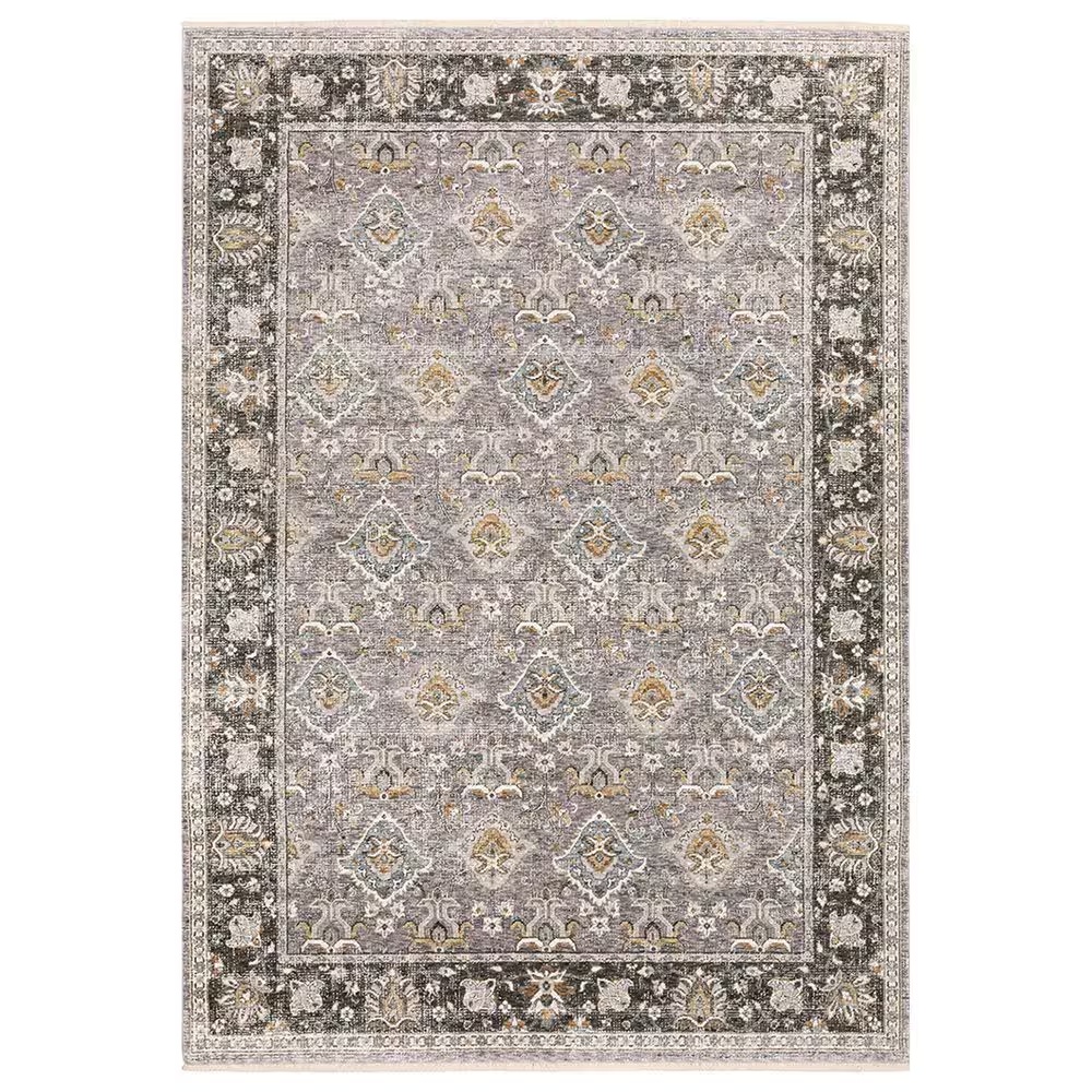 Oriental Weavers Maharaja Serbia 91E 5'3" x 7'6" Gray and Blue Area Rug