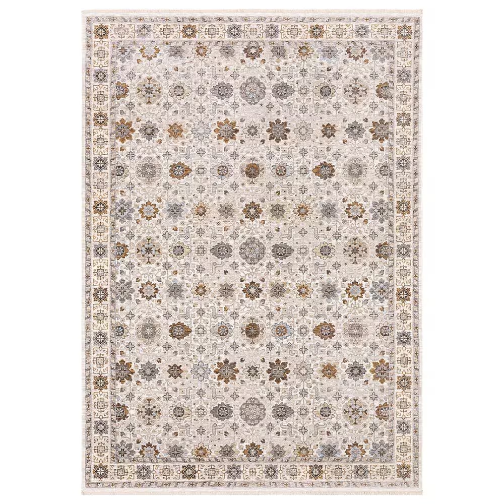 Oriental Weavers Maharaja Qatar 71W 3'3" x 5' Ivory and Gold Area Rug