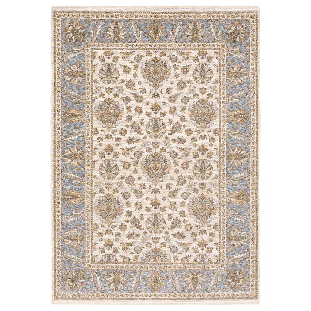 Oriental Weavers Maharaja Dakota 5091Z 2' x 3' Ivory and Blue Scatter Rug