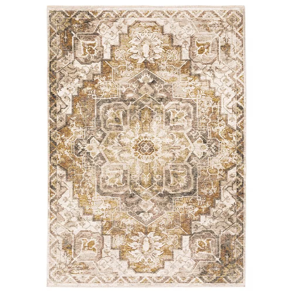Oriental Weavers Maharaja Terrell 661C 7'10" x 10'10" Gold and Ivory Area Rug