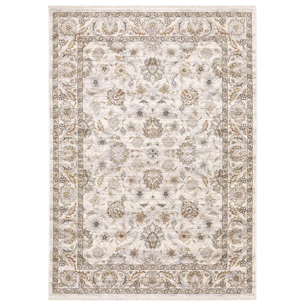Oriental Weavers Maharaja Nepal 70W 7'10" x 10'10" Ivory and Grey Area Rug