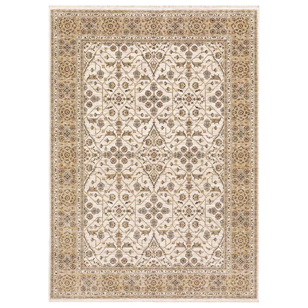 Oriental Weavers Maharaja Domica 1J 9'10" x 12'10" Ivory Area Rug