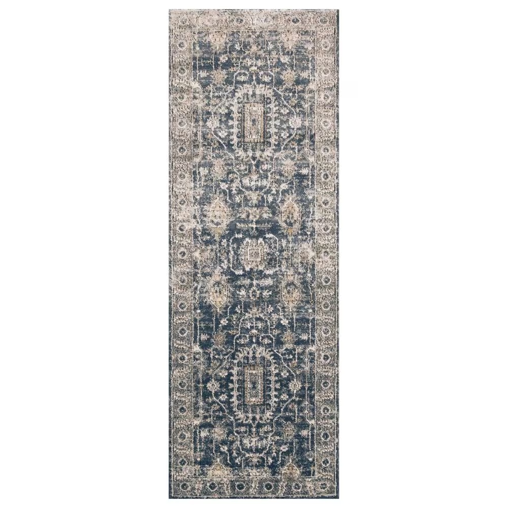Loloi II Teagan TEA-03 2'8" x 10'6" Denim and Pebble Runner