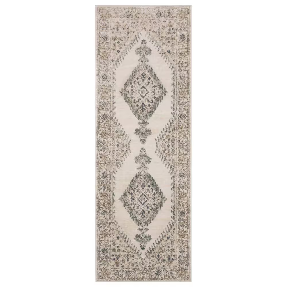 Loloi II Teagan TEA-02 2'8" x 7'6" Oatmeal and Ivory Runner