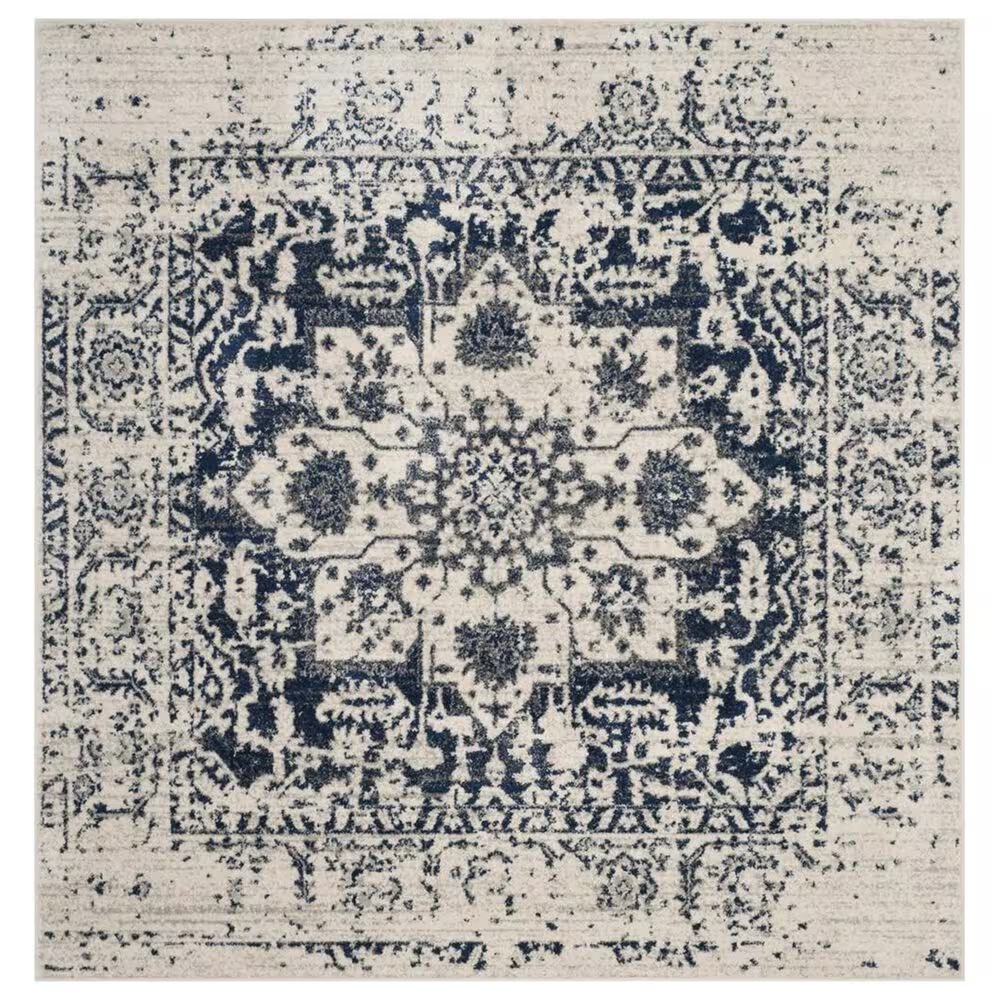 Safavieh Madison MAD603D 11' Square Cream and Navy Area Rug