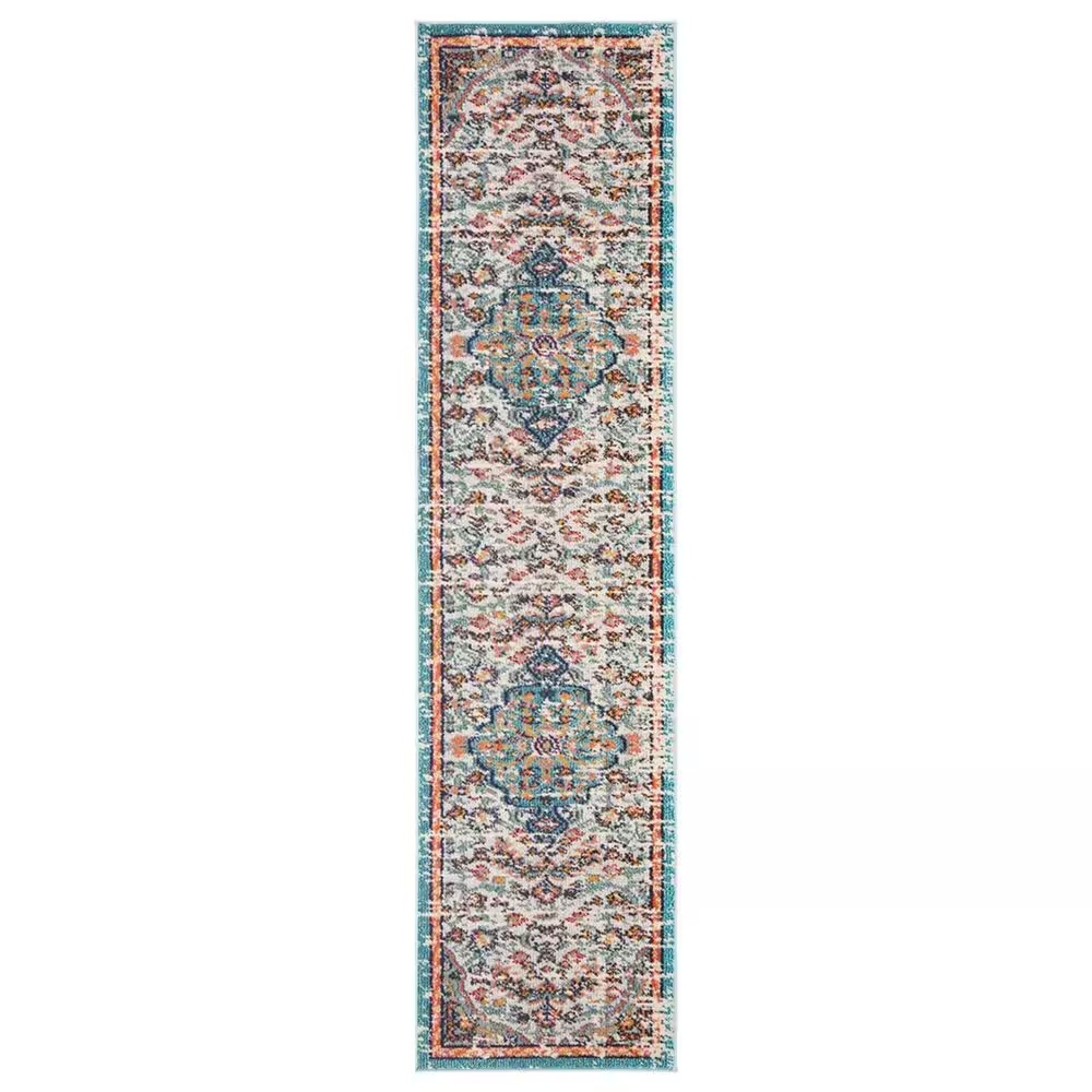 Safavieh Madison MAD447F 2' x 8' Grey and Light Blue Runner