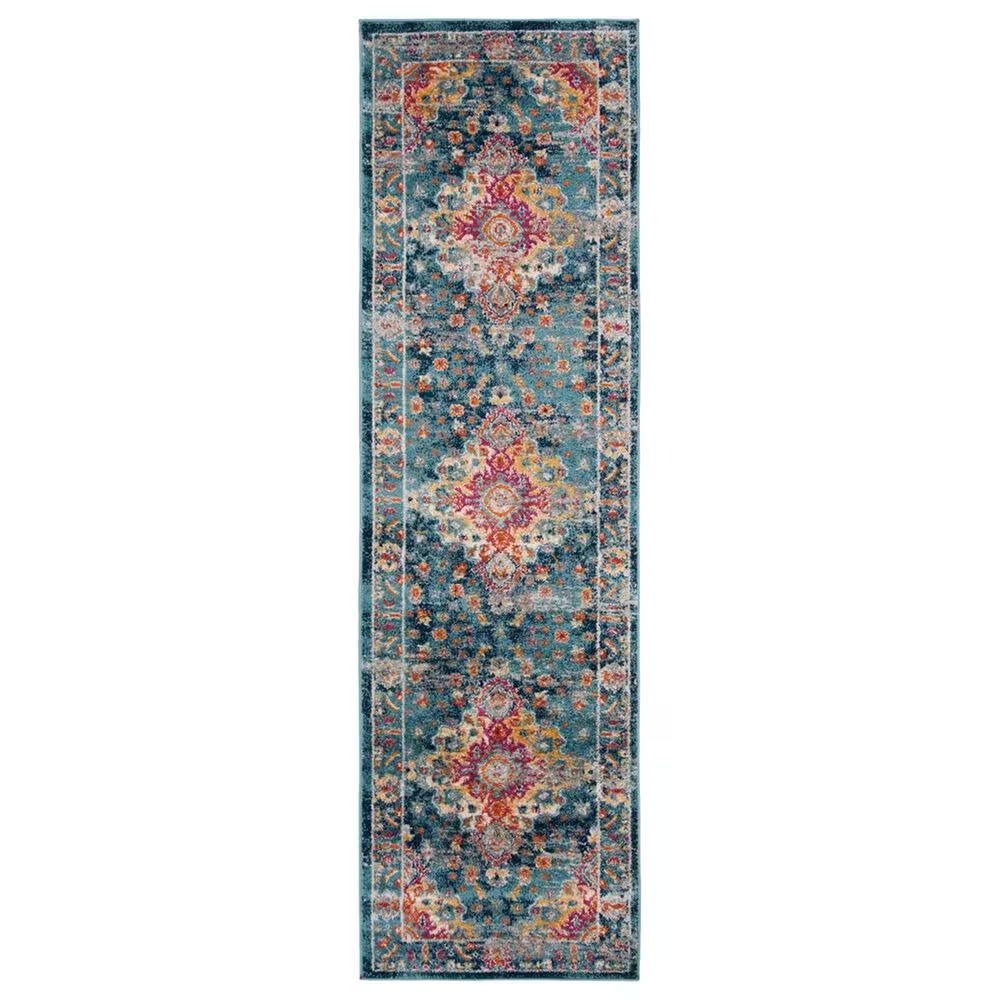 Safavieh Madison MAD154L 2'3" x 8' Teal and Fuchsia Runner