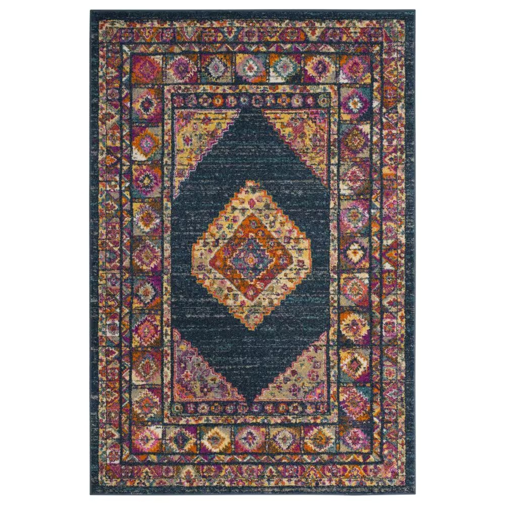 Safavieh Madison MAD133C 5'1" x 7'6" Blue and Fuchsia Area Rug