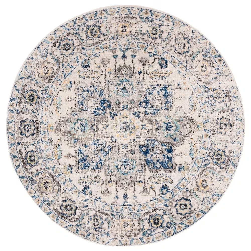 Safavieh Madison MAD603F 5' Round Grey and Ivory Area Rug