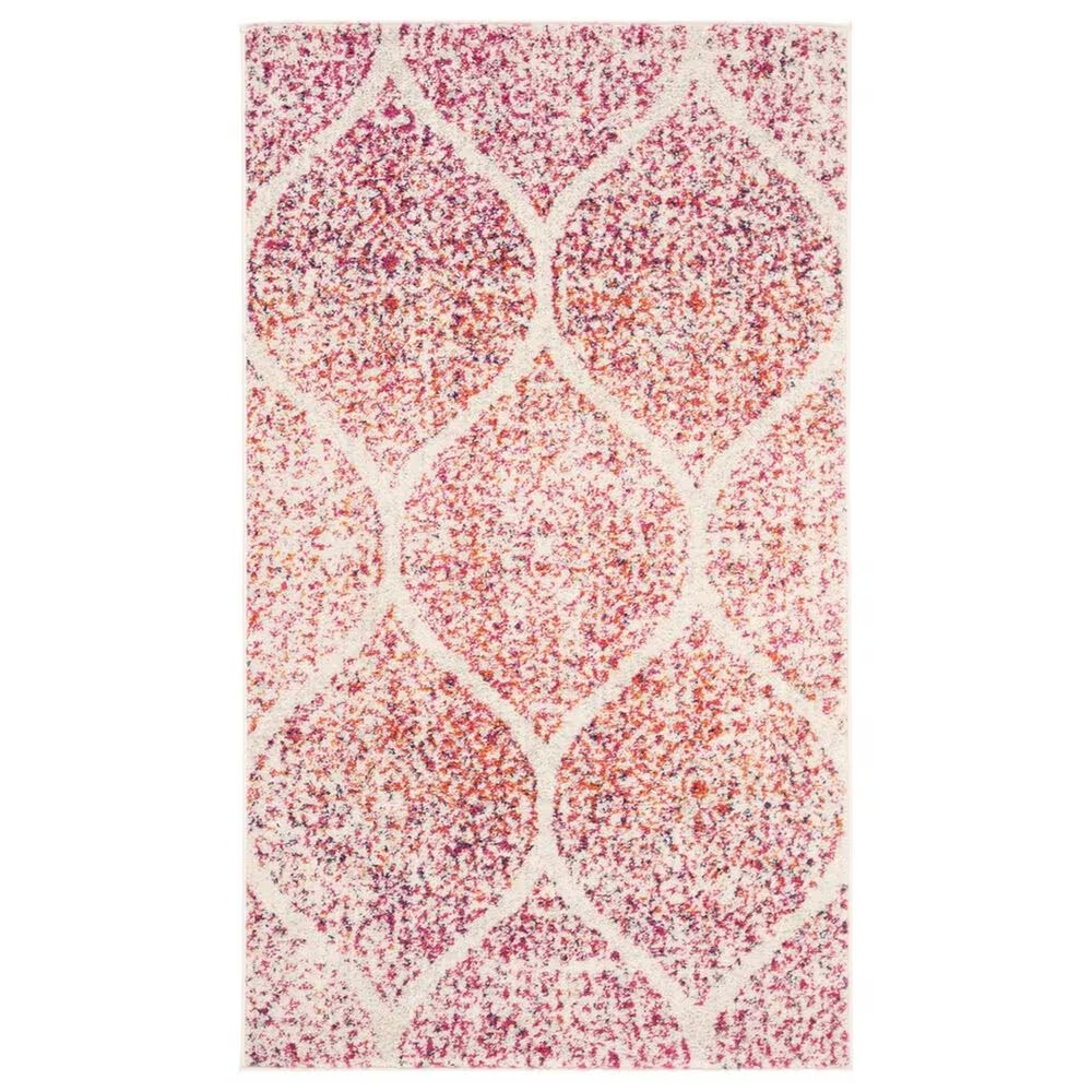 Safavieh Madison MAD604R 3' x 5' Cream and Fuchsia Area Rug