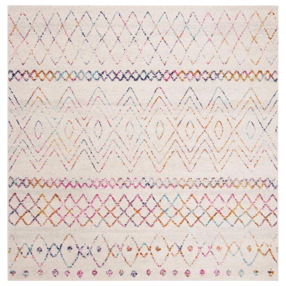 Safavieh Madison MAD798A 5' Square Ivory and Fuchsia Area Rug
