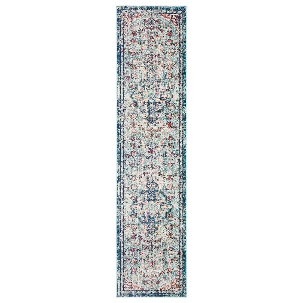 Safavieh Madison MAD447K 2'2" x 10' Navy and Light Blue Runner
