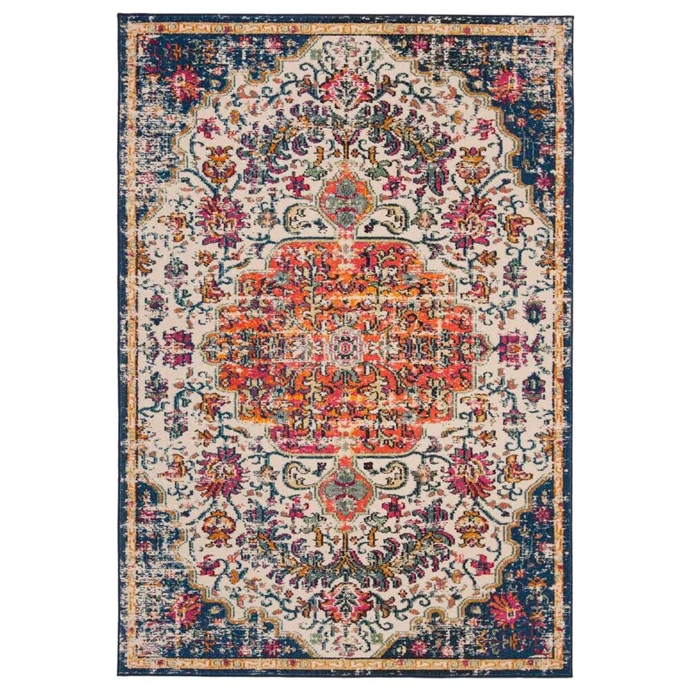 Safavieh Madison MAD447A 5'3" x 7'6" Ivory and Orange Area Rug