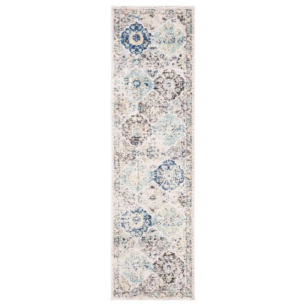 Safavieh Madison MAD611A 2'3" x 18' Ivory and Aqua Runner