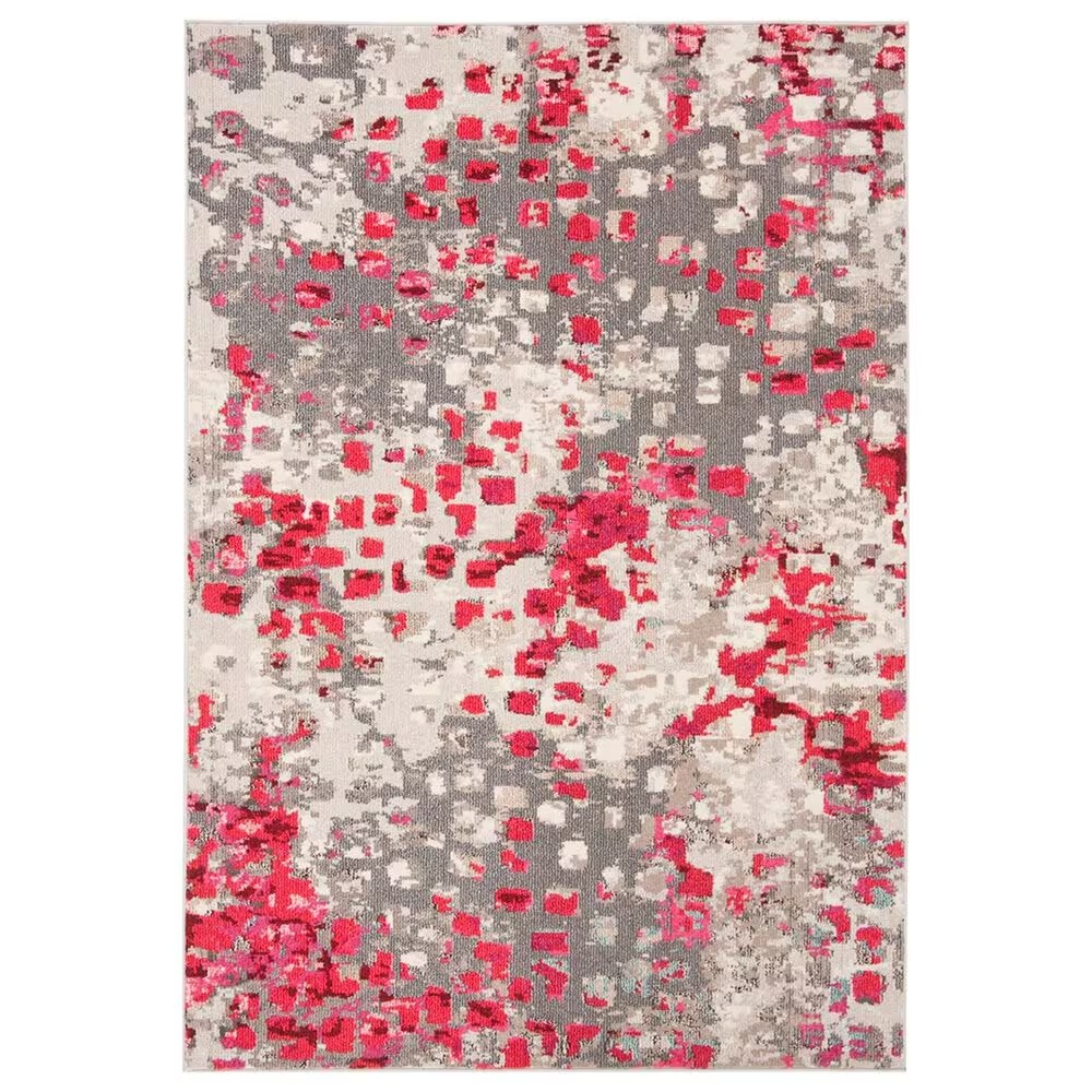 Safavieh Madison MAD425R 5'3" x 7'6" Grey and Red Area Rug