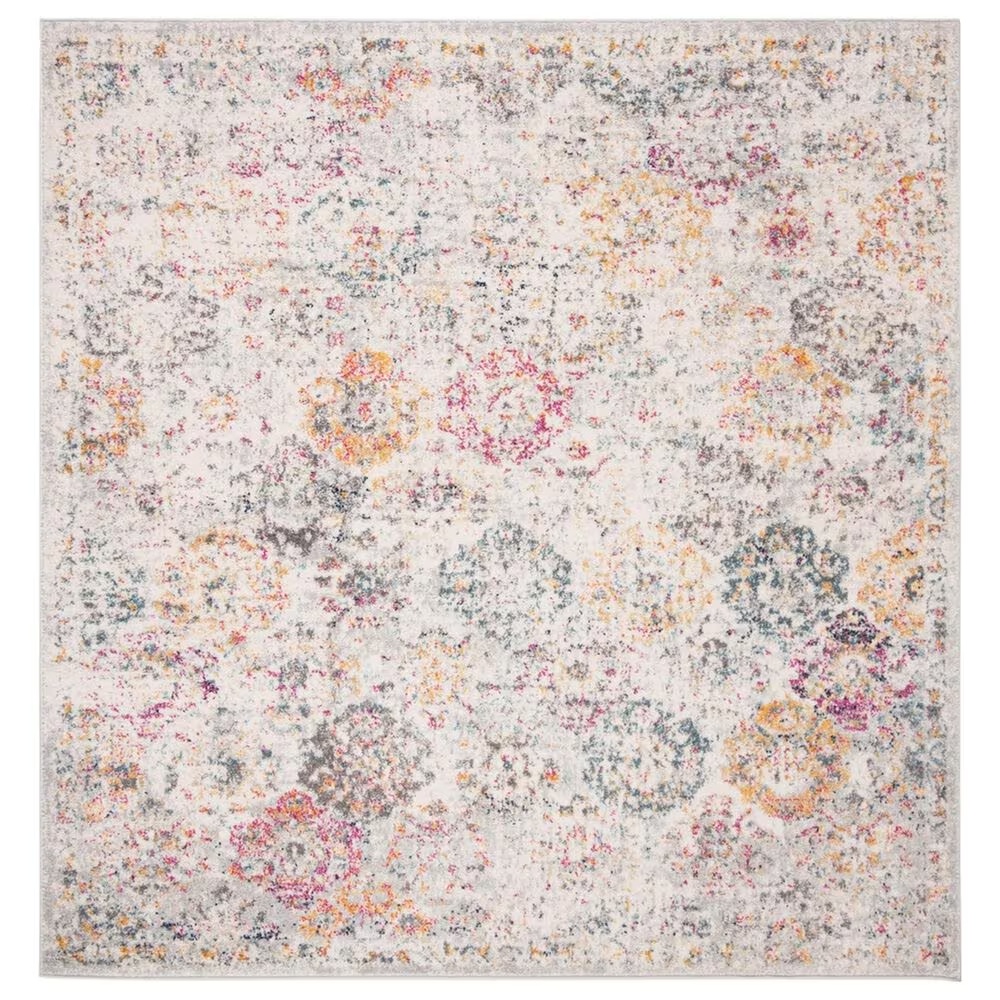 Safavieh Madison MAD611F 4' Square Grey and Gold Area Rug