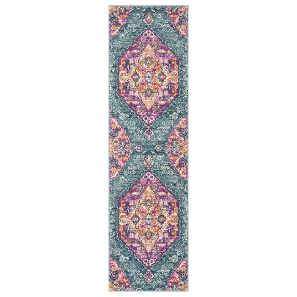 Safavieh Madison MAD119C 2'3" x 8' Blue and Fuchsia Runner