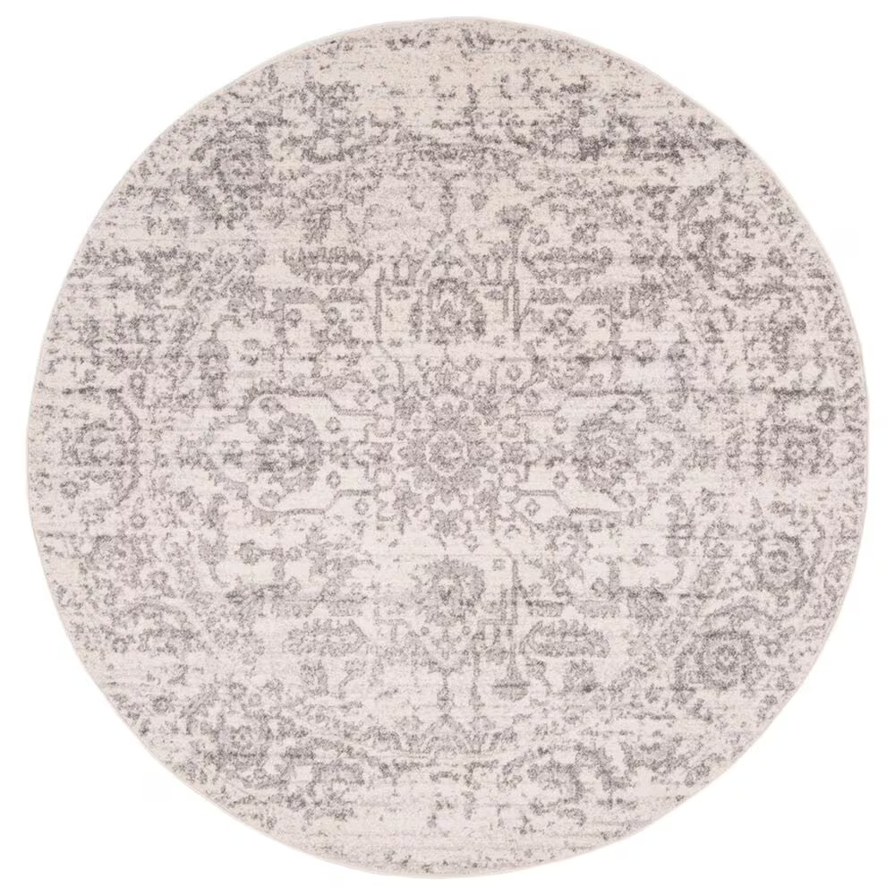 Safavieh Madison MAD603G 5' Round Silver and Ivory Area Rug