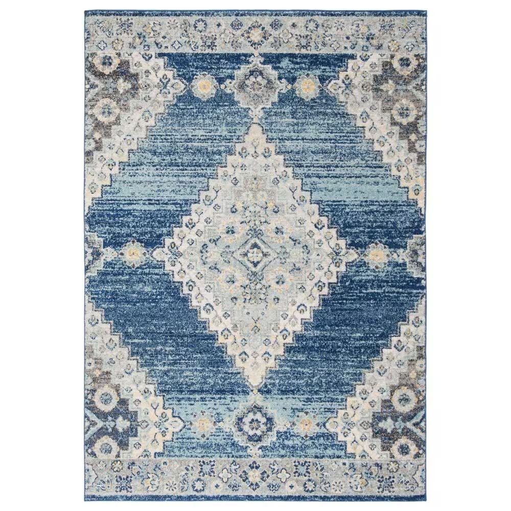 Safavieh Madison MAD615N 5'1" x 7'6" Navy and Creme Area Rug