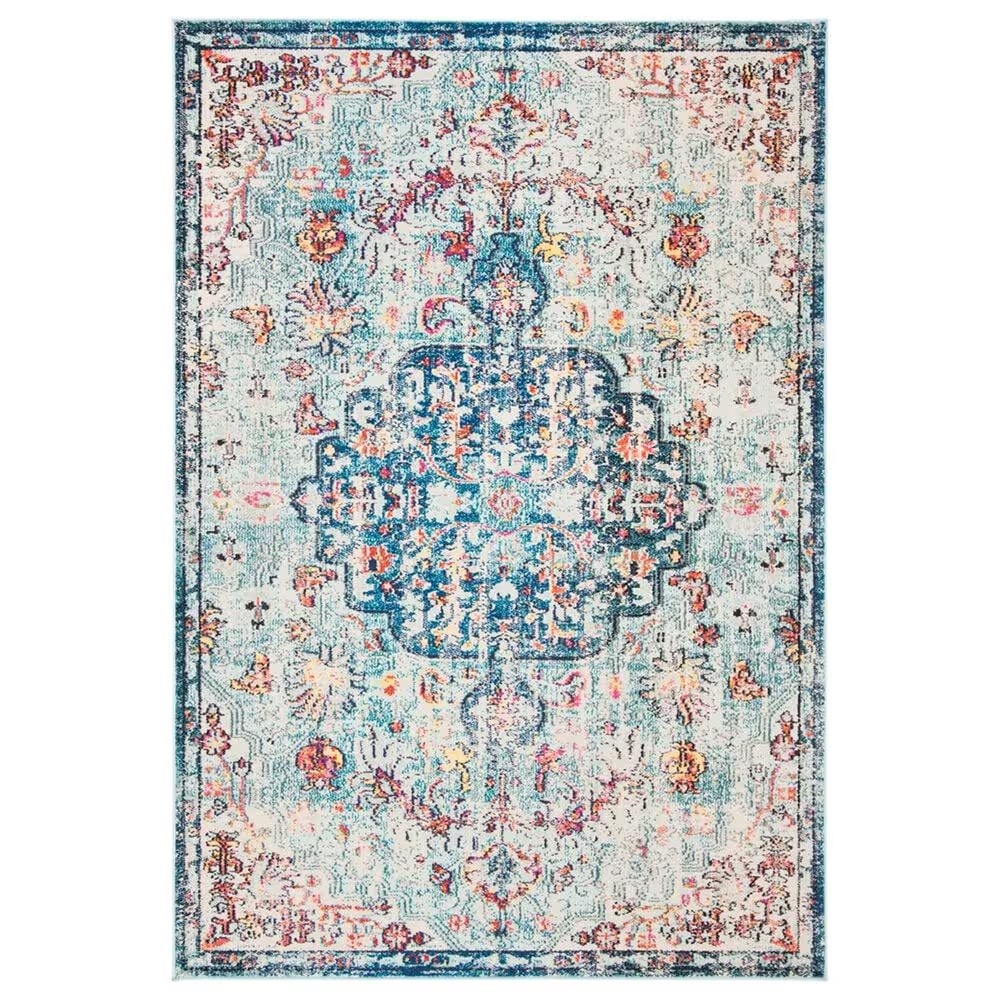 Safavieh Madison MAD447K 2'2" x 4' Navy and Light Blue Scatter Rug
