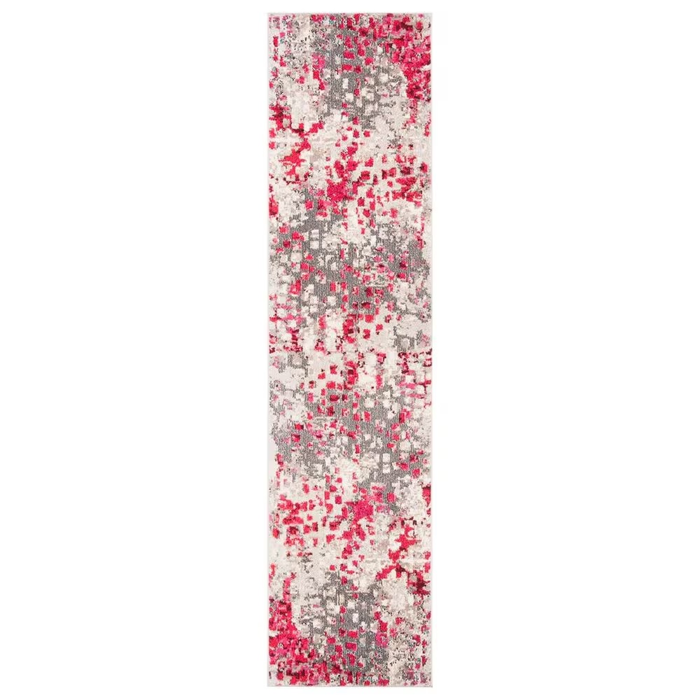 Safavieh Madison MAD425R 2'2" x 8' Grey and Red Runner