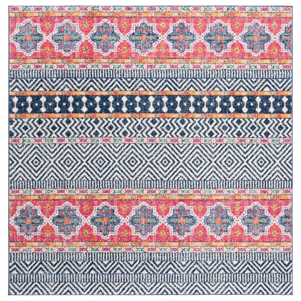 Safavieh Madison MAD797N 5' Square Navy and Ivory Area Rug