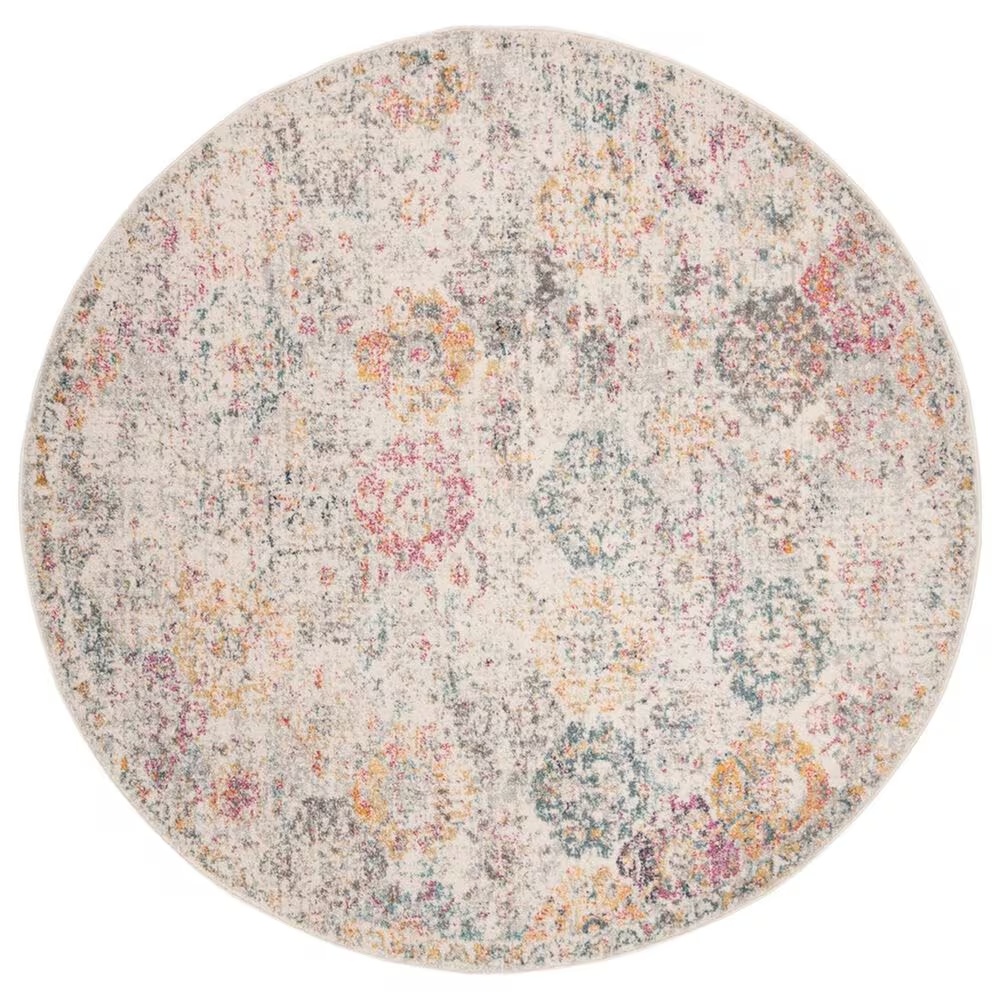 Safavieh Madison MAD611F 9' Round Grey and Gold Area Rug