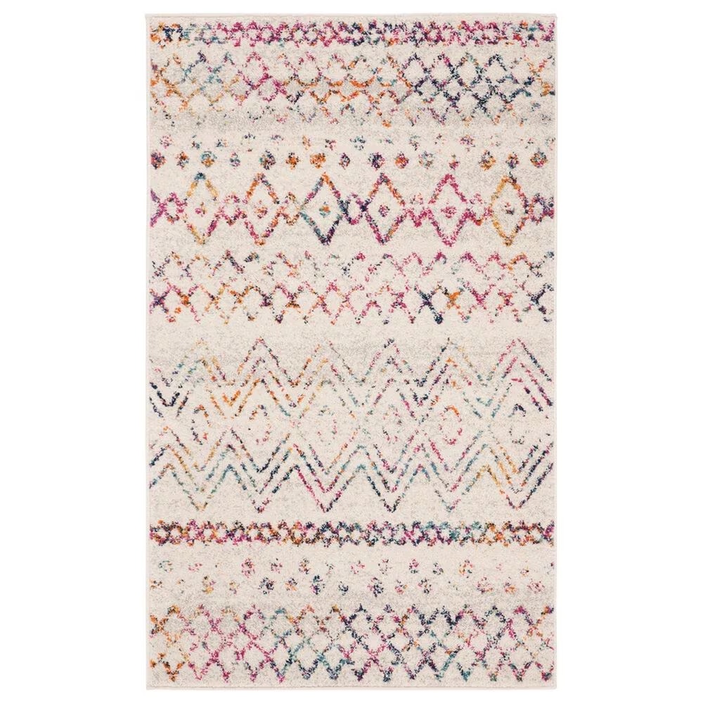 Safavieh Madison MAD798A 2'3" x 4' Ivory and Fuchsia Scatter Rug