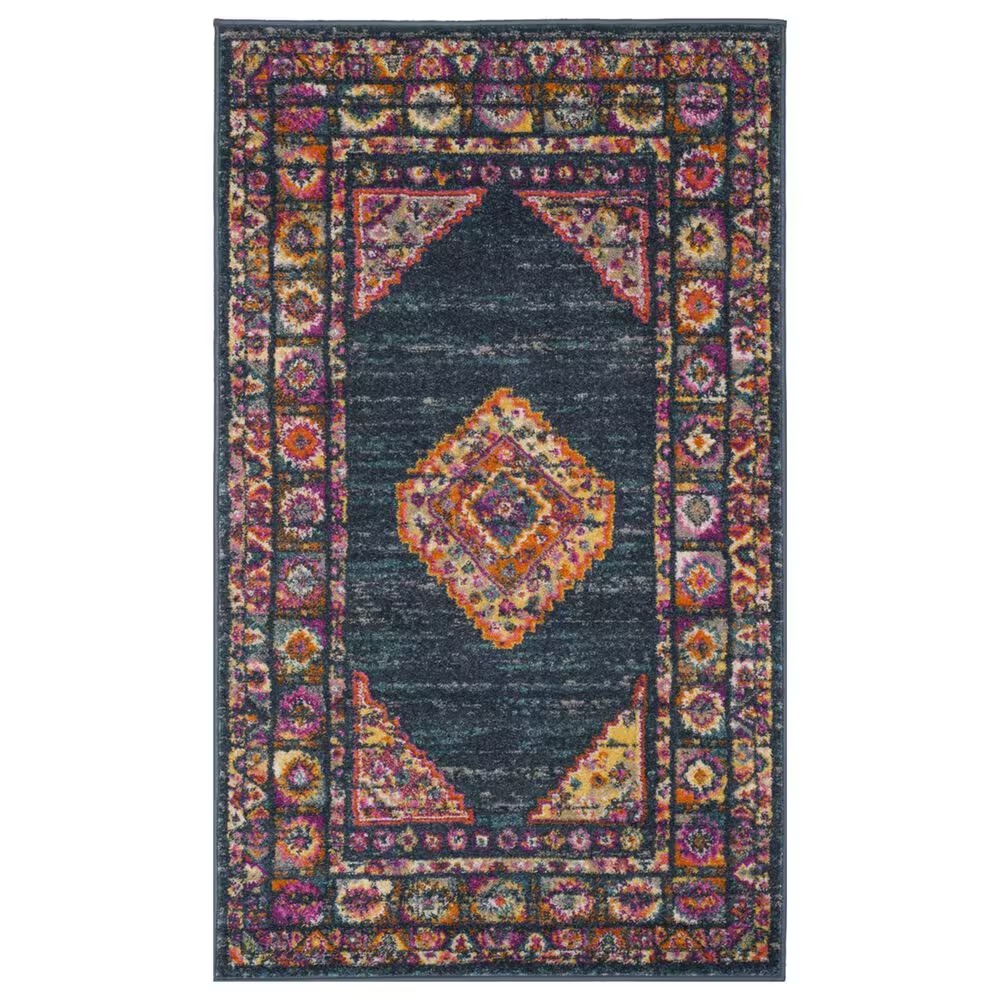Safavieh Madison MAD133C 3' x 5' Blue and Fuchsia Area Rug