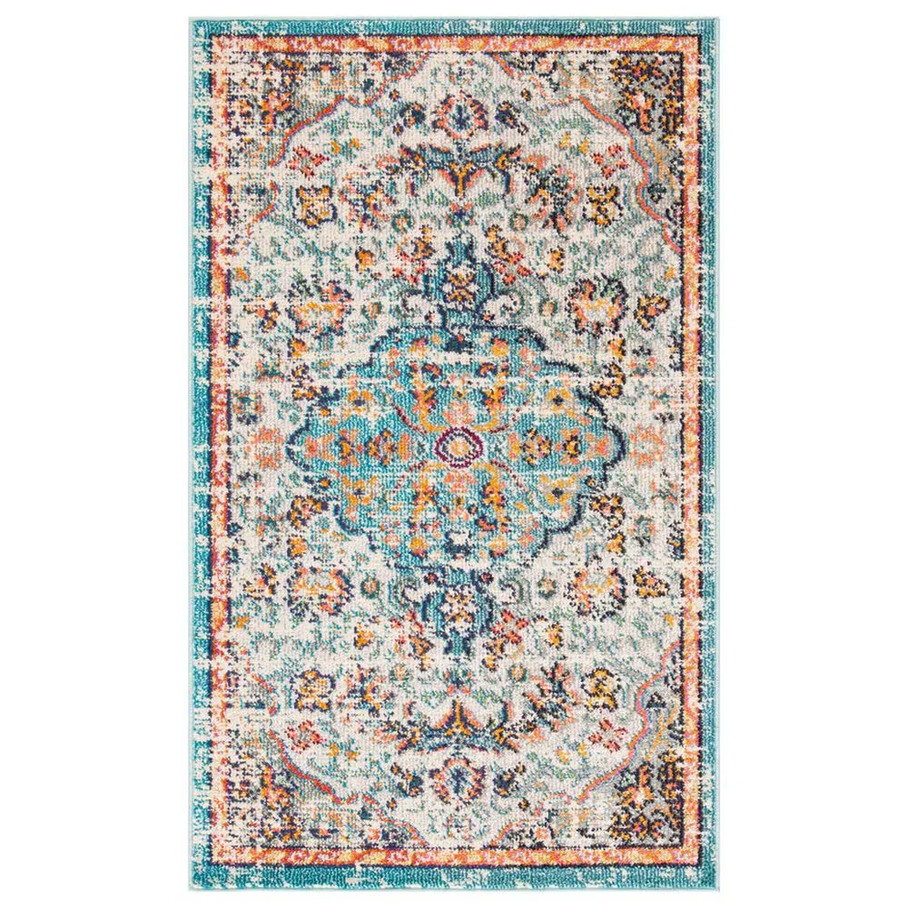 Safavieh Madison MAD447F 3' x 5' Grey and Light Blue Area Rug