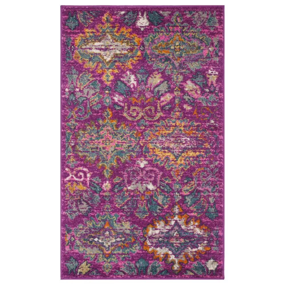 Safavieh Madison MAD144F 4' x 6' Fuchsia and Blue Area Rug