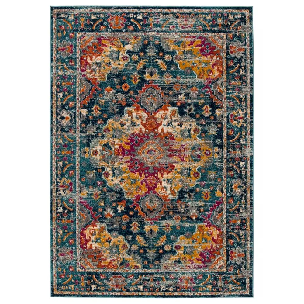 Safavieh Madison MAD154L 3' x 5' Teal and Fuchsia Area Rug