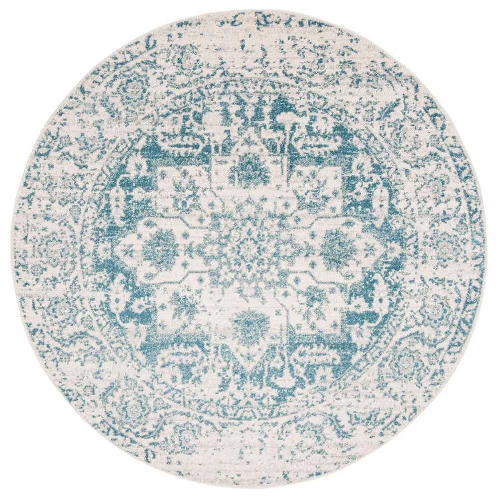Safavieh Madison MAD603J 5' Round Teal and Ivory Area Rug